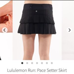 Lululemon Pace Setter Green/Black Skirt